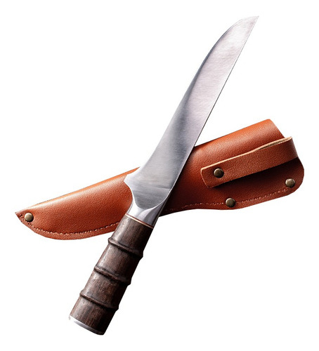 Cuchillo Vikingo Acero Profesional Carnicero Forjado + Funda Color Silver