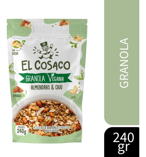 Granola Vegana El Cosaco Almendras Y Cajú 240g