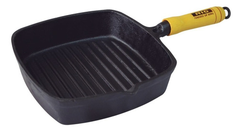 Frigideira Ferro Fundido Frisada Cook Grill - 22x22cm Cor Preto