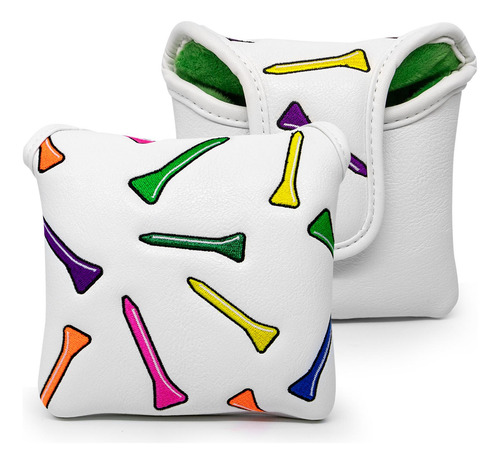 Cuero Golf Mallet Putter Talla Única Cuadrado 12,5x12cm