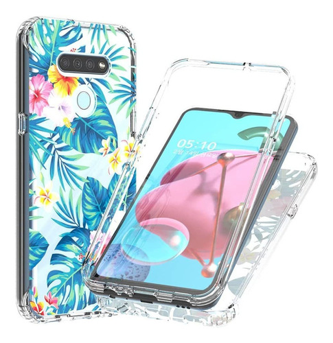 Para LG Case K51 Floral Flower Mujeres Niñas Clear3056