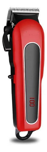 Maquina Afeitadora Cortadora De Pelo Recargable Color Rojo