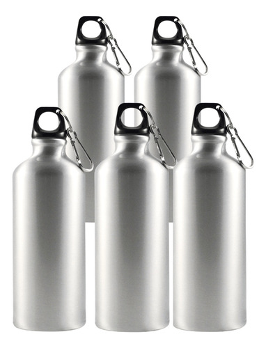 Botella 1 Litro Plata  Sublimacion Sublimar 5 Pack Aluminio