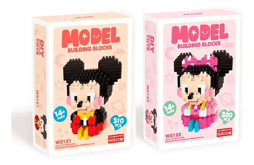 Set 2 Figuras Armable 3d Model Building Blockmickey Y Minnie