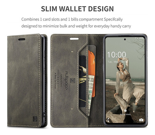 Funda Para Samsung Con Soporte Magnético De Piel Y Bloqueo R