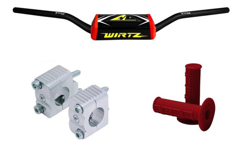 Manubrio Wr5 Negro Clamp Puños Rojo Xr250 Tornado Xtz Wirtz