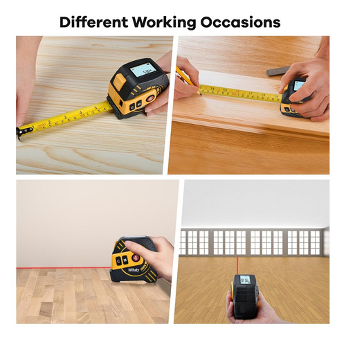 2 In 1 Laser Tape Measure, 197 Ft Laser Measuring Tool & ...