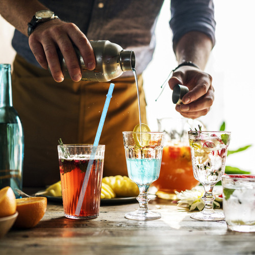 Pajitas Largas, Reutilizables Para Fiestas, 25 Unidades