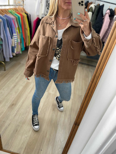 Imagen 2 de 10 de Campera Oversize Camisaco Gabardina Mujer The Big Shop