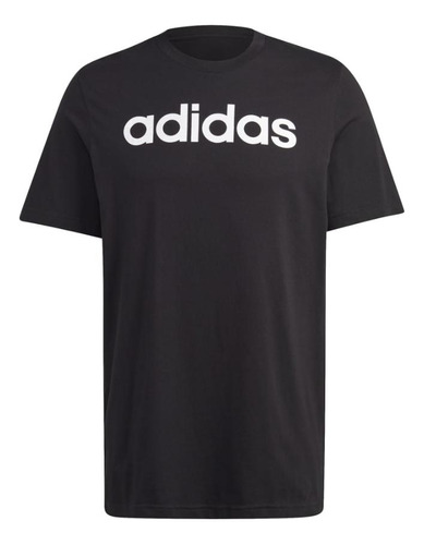 Polera adidas Essentials Logo Bordado Hombre Negra