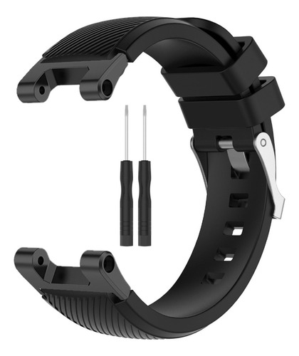 Correa de reloj de silicona compatible con Huami Amazfit, color negro