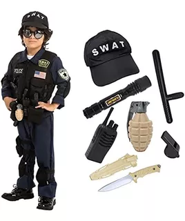 Disfraz Para Niños De Policía Swat Para Halloween Cosplay