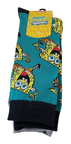 Calcetas 2 Pares Diseño Nick Bob Esponja Rugrats Super Mario