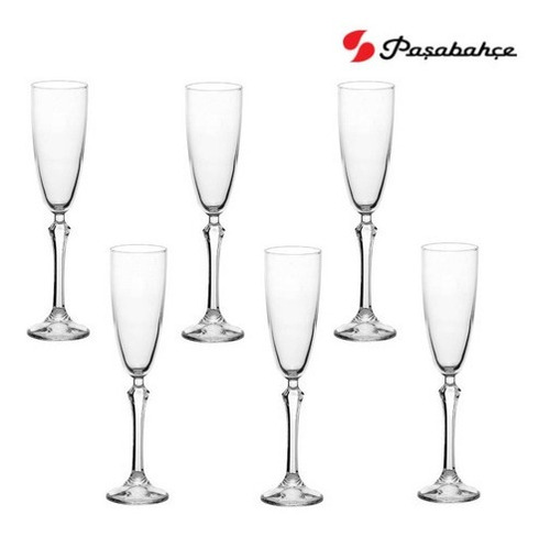 Imagen 2 de 5 de Set X 6 Vaso Copa Champagne 175 Cc Pasabahce Importado