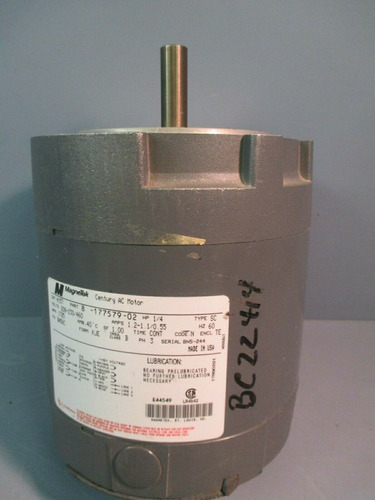 Magnetek Century Ac Motor 1/4 Hp 1725 Rpm 3ph H157  Vvn