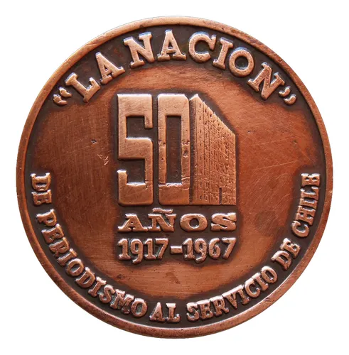 comprar ¬¬ Medalla Diario La Nación De Chile Año 1968 Zp