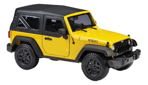 Jeep Wrangler Willys 2014 Amarillo Escala 1/18 Marca Maisto 