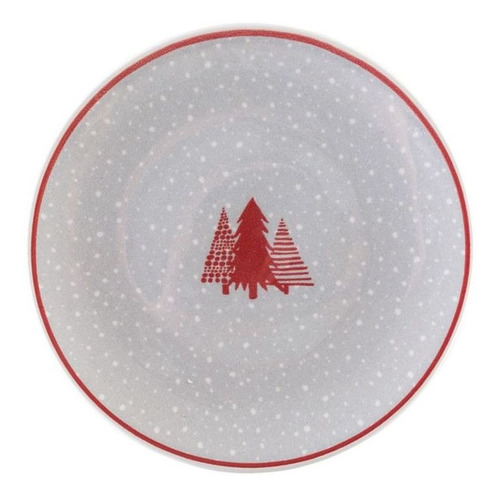 Imagem 4 de 4 de Conjunto De Porcelana Para Bolo 07 Pratos Jolly Natal