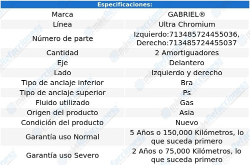 Par Amortiguadores Delanteros Ultra Chromium Spark 10-14