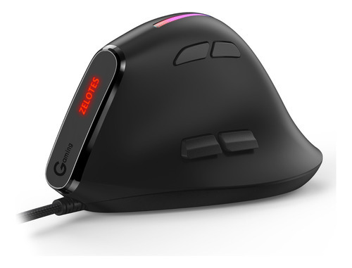 Mouse Gamer Zelotes Programable Vertical Ergonomico 9 Boton Color Negro