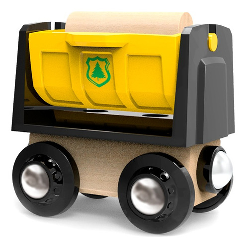 Imagen 1 de 5 de Trencity Vagón De Carga Amarillo Con Leños - Juguete Madera