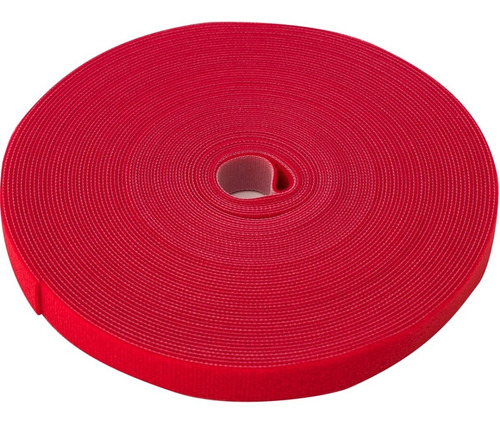 Velcro Doble Faz 20 Mts X 2cm Ancho. Rojo. Amarra Cables