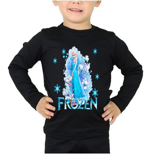 Polera Manga Larga Niña Frozen Moda 2022 100% Algodón