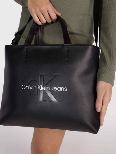 Tote Calvin Klein Jeans Con Logo De Mujer Negro