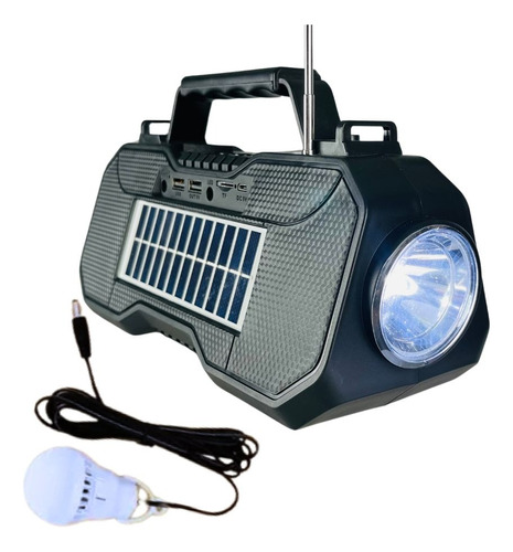 Radio Solar Parlante  Bluetooth Linterna + Lampara Camping 
