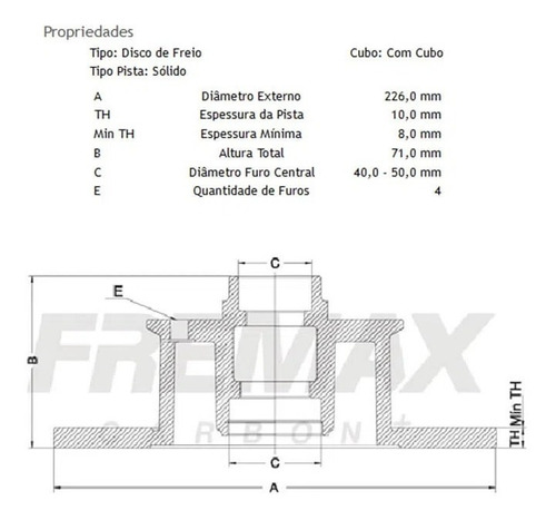 Par Disco De Freio Traseiro Com Cubo Vw Golf Mk3 226mm 3393