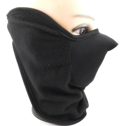 Cuello Barbijo Micro Polar Neoprene Sky Moto Belcro Negro
