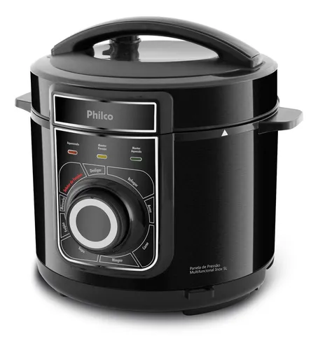 Panela De Pressão Philco Ppp02pi Inox Multifuncional 5l Cor Preto