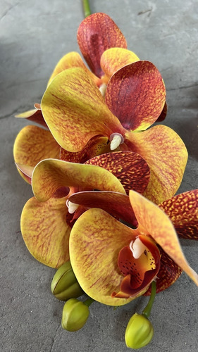 Kit 12 Orquídeas Haste Artificial Silicone Toque Real Galho