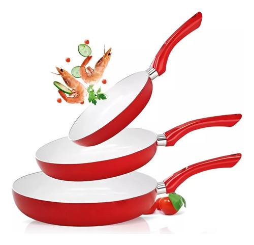 Set De Sartenes 5 Pz Cerámica Juego Ceramic Pan Cocina