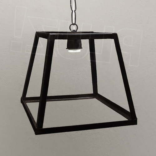 Imagen 6 de 10 de Lámpara Colgante Cubo Prisma 1 Luz - Hierro Negro