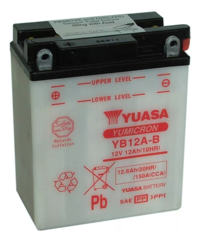 Bateria Yuasa Yb12a B Sin Acido Solo En Fas Motos