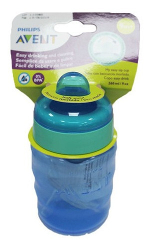 Vaso Avent Antigoteo Azul 9meses 260ml 9oz