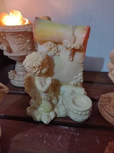 Lámpara De Piedras De Sal Angelito Comunión Bautismo Confirm