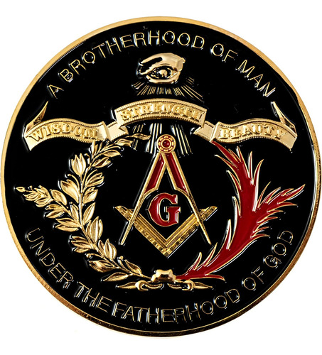 Emblema Redondo Masónico De La Hermandad Del Hombre - Negro 