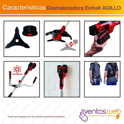 Imagen 3 de 8 de Desmalezadora Inalambrica 36v + Carg 2 Baterias 4amp Einhell