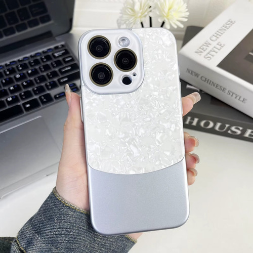 Funda Reforzada Luxury Crystal Pc Tpu Para Iphone Plateado Iphone 15 Promax