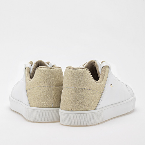Tenis Casuales Mujer C Libre Blanco Oro 133-318