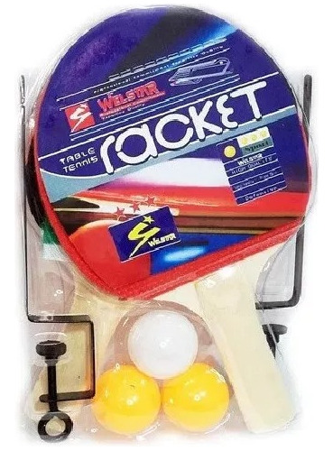 Kit Ping Pong C/ 2 Paletas + Set Red Profesional Y 3 Pelotas