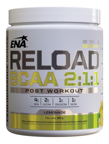 Reload Bcaa Ena 2:1:1 X 220gr Aminoacidos Mejor Recuperacion