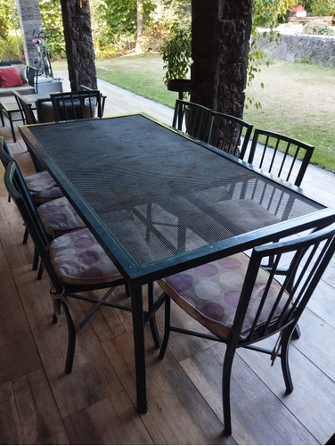 Juego De Terraza Comedor 8 Sillas Fierro