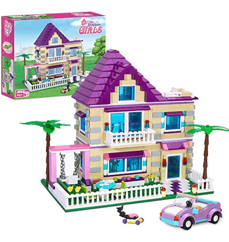 Brick Story Girls Friends House Building Kit, Big Villa Buil