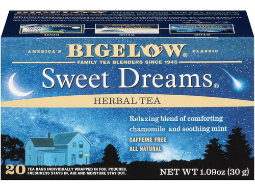 Imagen 1 de 3 de Te Bigelow Sweet Dreams Tea Dulces Sueños Camomila Menta