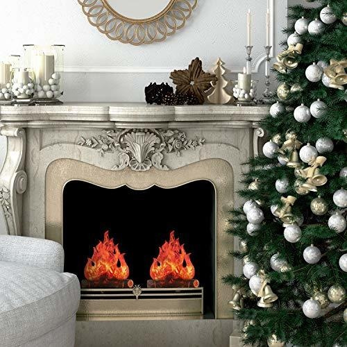 Centro Mesa Carton Decorativo 3d Fuego Artificial Falso