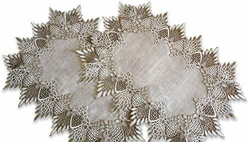 Conjunto De Dos Doilies Dresser Bufanda Neutral Tonos De La 