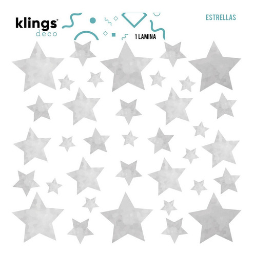 Imagen 3 de 5 de Vinilos Decorativos Estrellas Acurealas Gris